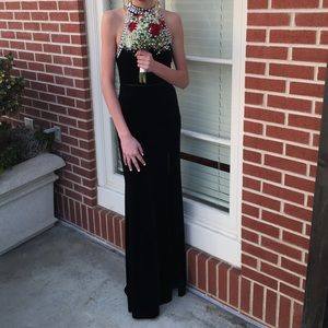 Rhinestone black formal dress